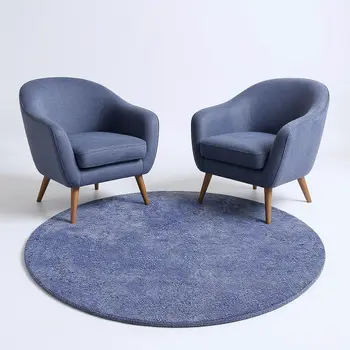 6' Purple Shag Hand Woven Round Rug