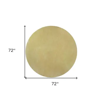 6' Round  Polyester Canary Yellow Area Rug