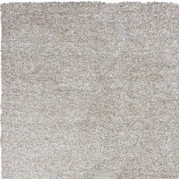 5' X 7' Ivory Shag Hand Woven Area Rug