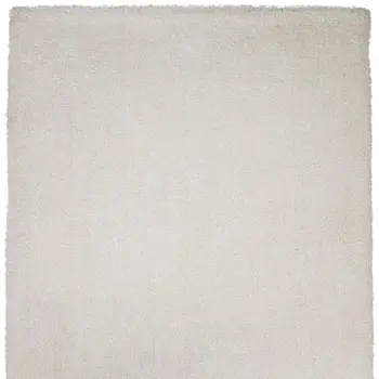 5' X 7' Ivory Shag Hand Woven Area Rug