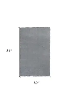 5' X 7' Gray Shag Hand Woven Area Rug