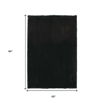 5' X 7' Espresso Indoor Shag Rug