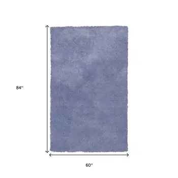 5' X 7' Purple Shag Hand Woven Area Rug