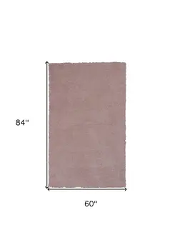 5' X 7' Pink Shag Hand Woven Area Rug