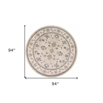 8' Beige Round Rug