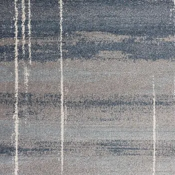 5' X 8' Blue And Gray Abstract Area Rug