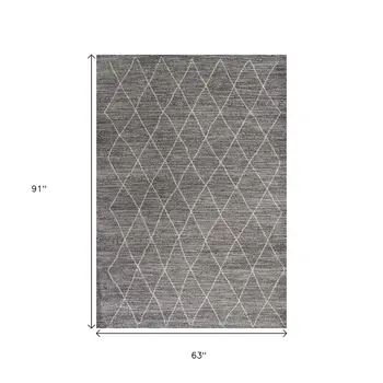 5' X 8' Gray And Light Gray Geometric Area Rug