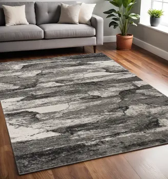 5' X 8' Gray Abstract Area Rug