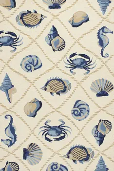5' X 8' Sand Abstract Indoor Outdoor Area Rug