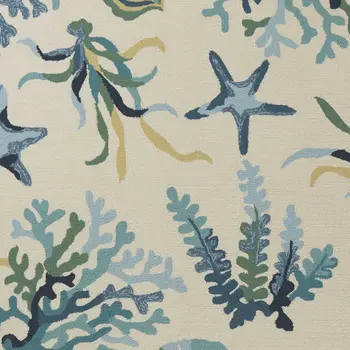 5' X 8' Ivory And Blue Floral Handmade Indoor Outdoor Area Rug