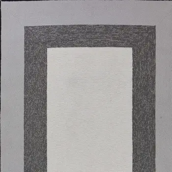 5' X 7' Ivory Charcoal and Taupe Geometric Hand Hooked Area Rug