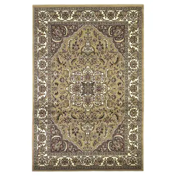 8' Beige And Ivory Medallion Octagon Rug