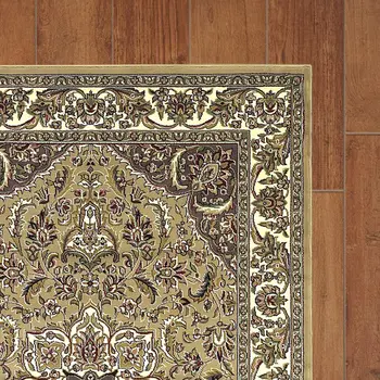 8' Beige And Ivory Medallion Octagon Rug
