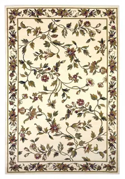 8' Ivory Floral Vines Octagon Rug