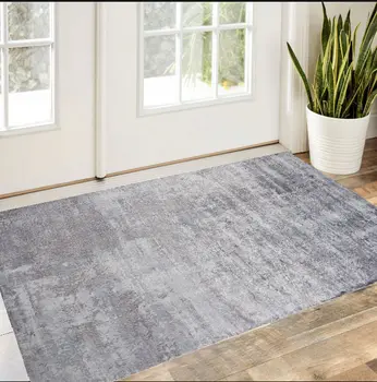 3' X 5' Slate Gray Abstract Hand Loomed Area Rug