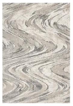 5' X 8' Gray And Tan Abstract Area Rug