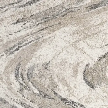 5' X 8' Gray And Tan Abstract Area Rug