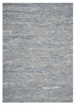 5' X 7' Blue And Tan Abstract Hand Tufted Area Rug