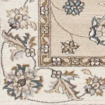 8' X 10' Beige Or Ivory Floral Vine Bordered Indoor Area Rug