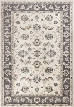 8' X 10' Ivory And Gray Floral Area Rug