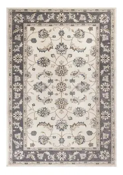 8' X 10' Ivory And Gray Floral Area Rug