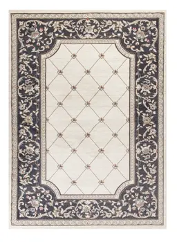 8' X 10' Ivory And Gray Floral Area Rug