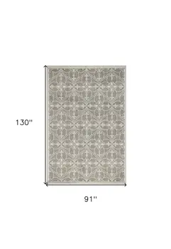 8' X 11' Gray Area Rug With UV Protection