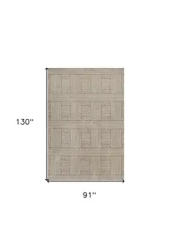 8' X 11' Beige Southwestern Indoor Outdoor Area Rug