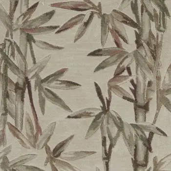 2' X 10' Ivory Bamboo Leaves Wool Indoor Runner Rug