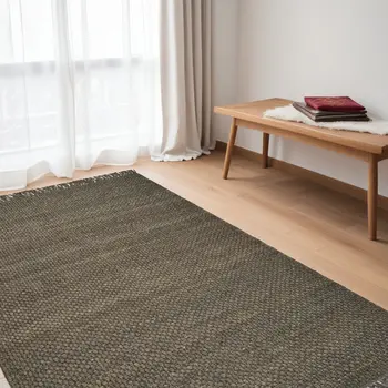 5' X 7' Slate Brown Hand Woven Area Rug