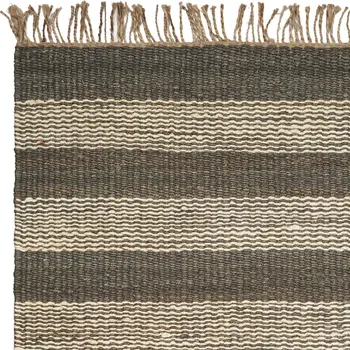 5' X 7' Brown and Beige Striped Hand Woven Area Rug