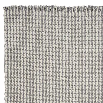 5' X 8' Ivory And Gray Wool Houndstooth Hand Woven Area Rug With Fringe