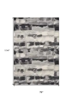 6' X 9' Grey Abstract Design Indoor Area Rug