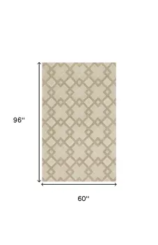 5' X 8'  Wool Ivory  Area Rug