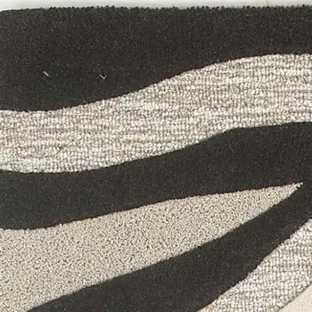 5' X 8' Beige Gray And Black Wool Abstract Hand Tufted Area Rug