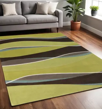 5' X 8'  Wool Lime Or  Mocha Area Rug