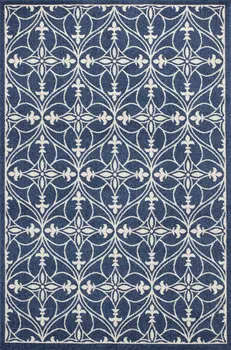 2' X 3' Blue and Ivory Area Rug