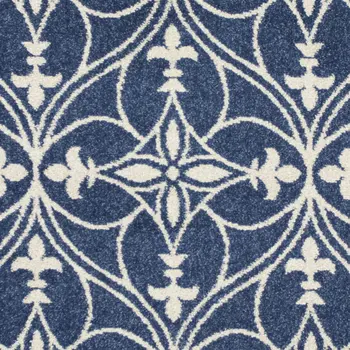 2' X 3' Blue and Ivory Area Rug