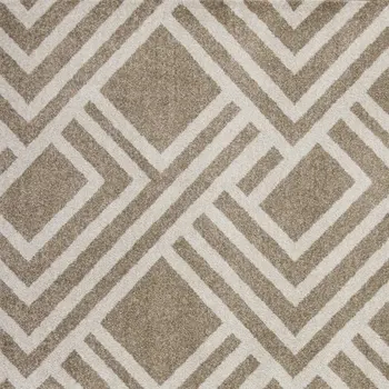 2' X 4' Beige Geometric Indoor Outdoor Area Rug