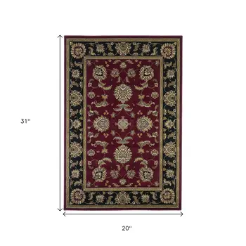 2' X 3' Black And Red Area Rug