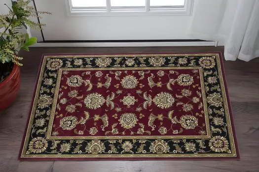 2' X 3' Black And Red Area Rug