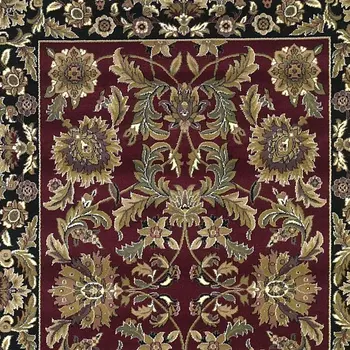 2' X 3' Red Black Machine Woven Floral Traditional Indoor Accent Rug