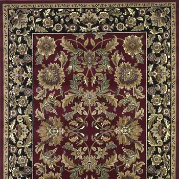 2' X 3' Red Black Machine Woven Floral Traditional Indoor Accent Rug