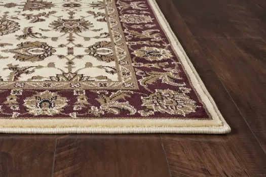 2' X 3' Red And Ivory Area Rug
