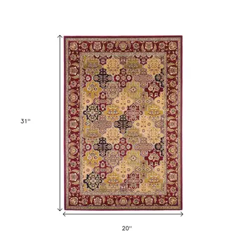 2' X 3' Red Orange And Black Quatrefoil Area Rug