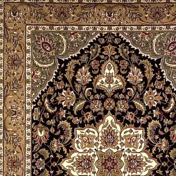 2' X 3' Beige And Black Floral Medallion Area Rug