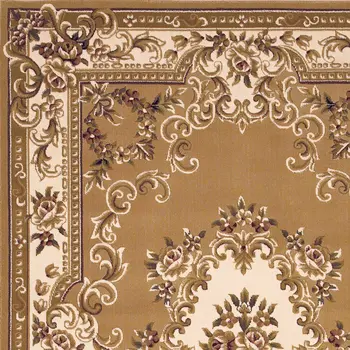 2' X 3' Beige And Ivory Floral Medallion Area Rug