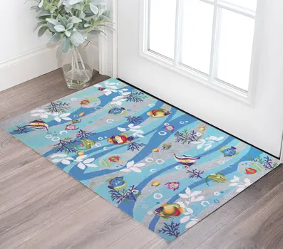 2' X 3' Blue Hand Tufted Area Rug