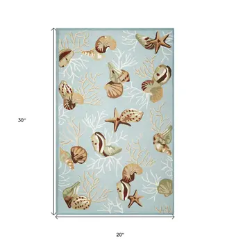 2' X 3' Blue Hand Tufted Area Rug