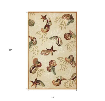 2' X 3' Beige Hand Tufted Area Rug